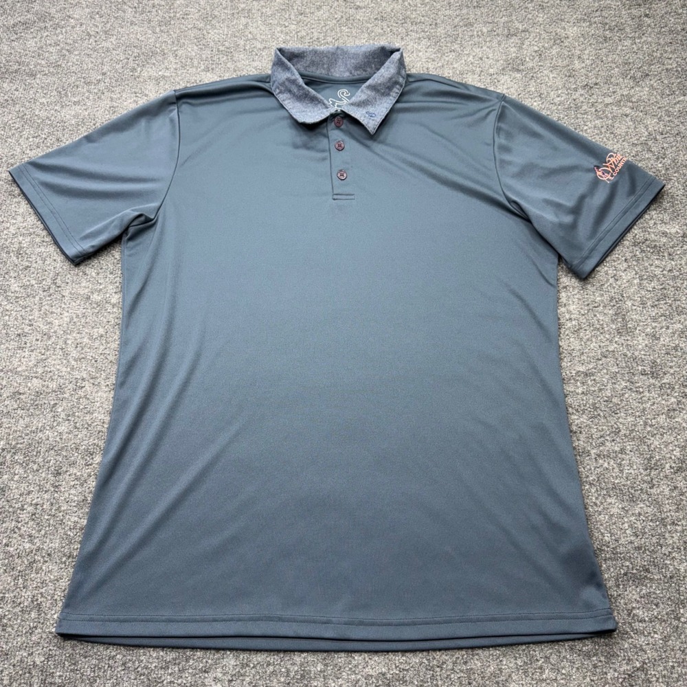 Swannies Men XL Performance Golf Polo Shirt Blue Gray Whitmoor Country Club Logo